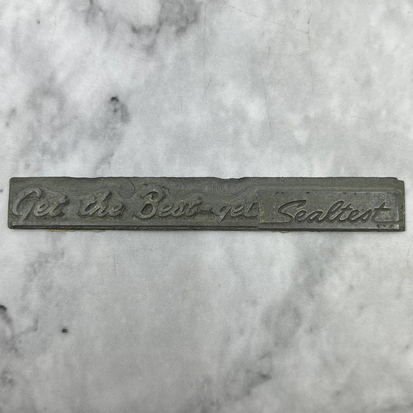 VTG Printing Letterpress Printers Block Plate Get the Best - Get Sealtest TJ59