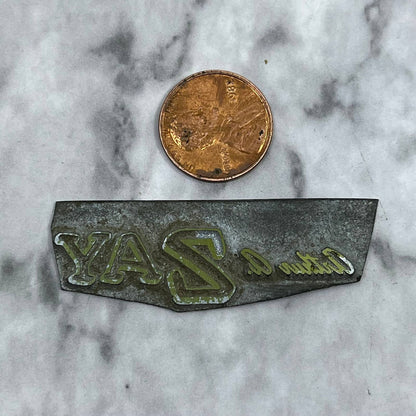 Vintage Printing Letterpress Printers Block Plate Arthur A. Zay TJ510