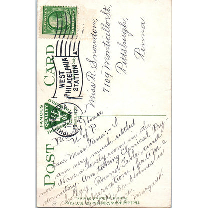 1912 Postcard McKinley Statue, Post Office, Philadelphia PA TI1-1