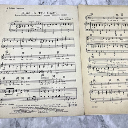 Norma Shearer Blue is the Night Their Own Desire 1930 Sheet Music TK2-SM2
