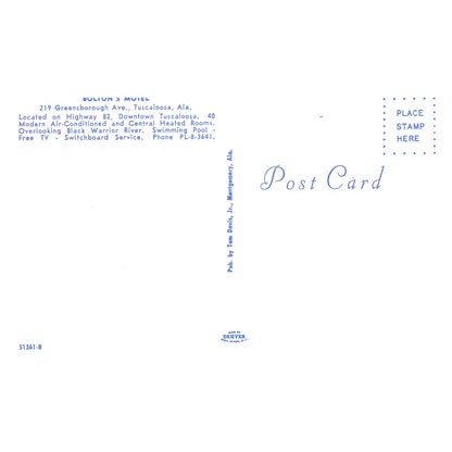 Bolton's Motel Tuscaloosa Alabama - Postcard TJ8-2