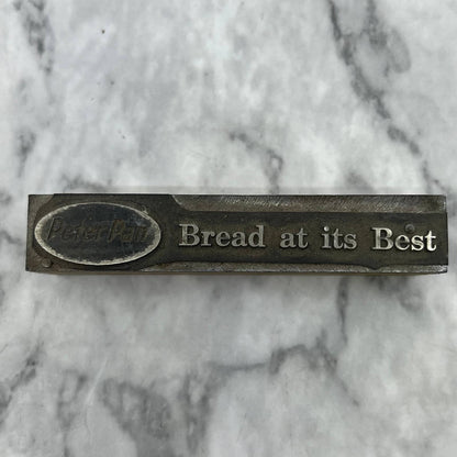 Vintage Letterpress Printers Block Plate Peter Pan Bread At Its Best TJ54