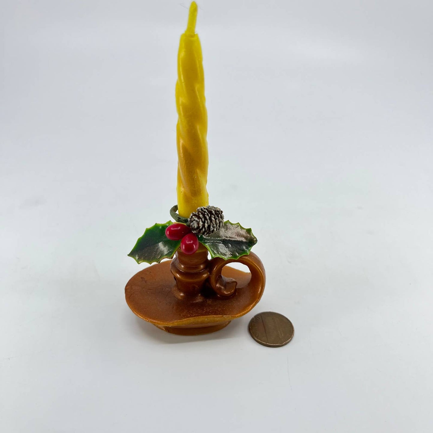 1950s Gurley Novelty Candle Christmas Thanksgiving Spiral in Candle Holder SC9