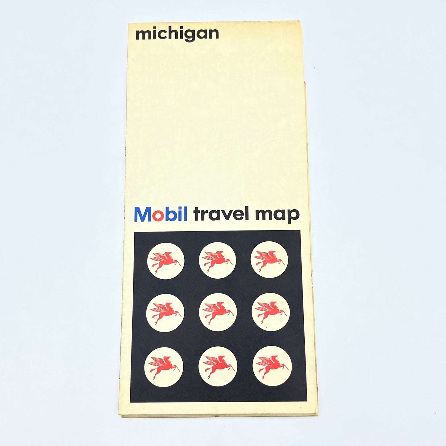 1966 Mobil Gas Travel Map of Michigan & Detroit Area H4-6