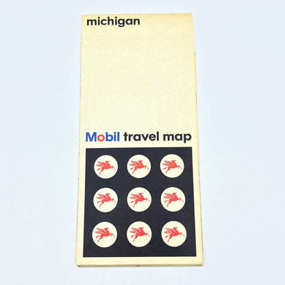 1966 Mobil Gas Travel Map of Michigan & Detroit Area H4-6