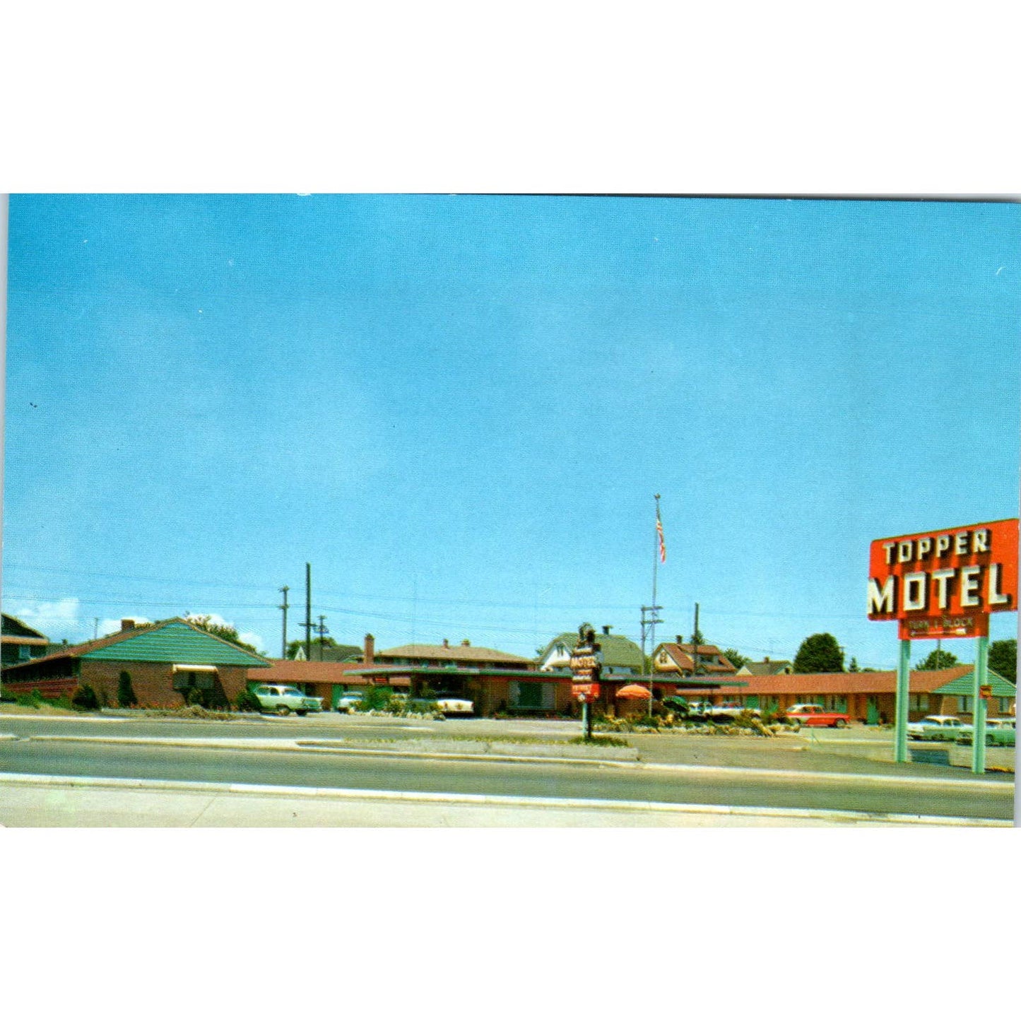 Antique Postcard Topper Motel Everett Washington TD9
