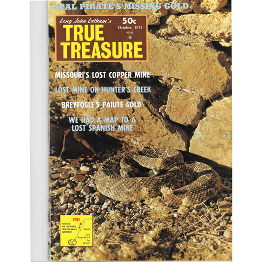 Long John Lathams Lost Treasure Magazine Lost Mines, Buried, Sunken Oct 1971 MB1
