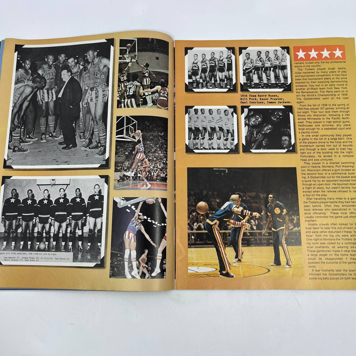 Harlem Globetrotters 1976 Program Magazine 50th Anniversary w/Team Poster TH7