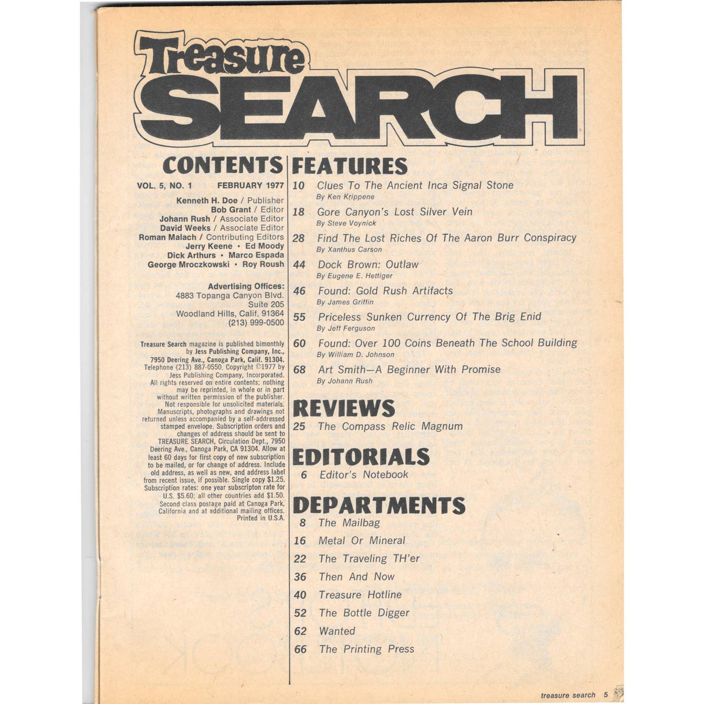 Treasure Search Magazine - Treasure Hunting Metal Detecting Feb 1977 M3