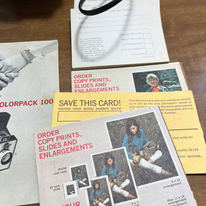 VTG Polaroid Colorpack Land Camera Instant Camera w/ Box, Manual & Inserts TH1