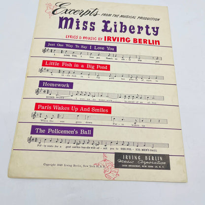 1948 MISS LIBERTY Irving Berlin Let’s Take an Old Fashioned Walk Sheet Music TD6