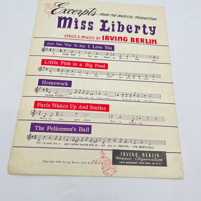 1948 MISS LIBERTY Irving Berlin Let’s Take an Old Fashioned Walk Sheet Music V37-4