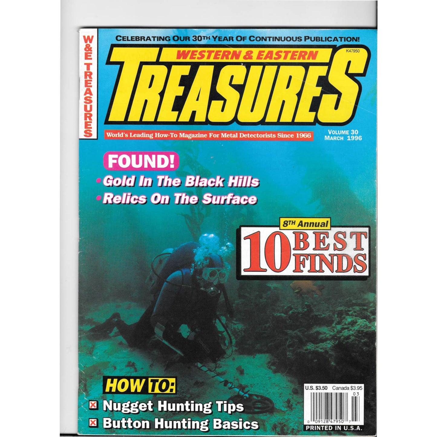 Western and Eastern Treasures Magazine Mar 1996 Vol. 30 Metal Detecting Gold M1