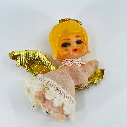 Vintage 1950s Celluloid Angel Christmas Tree Ornament SD1