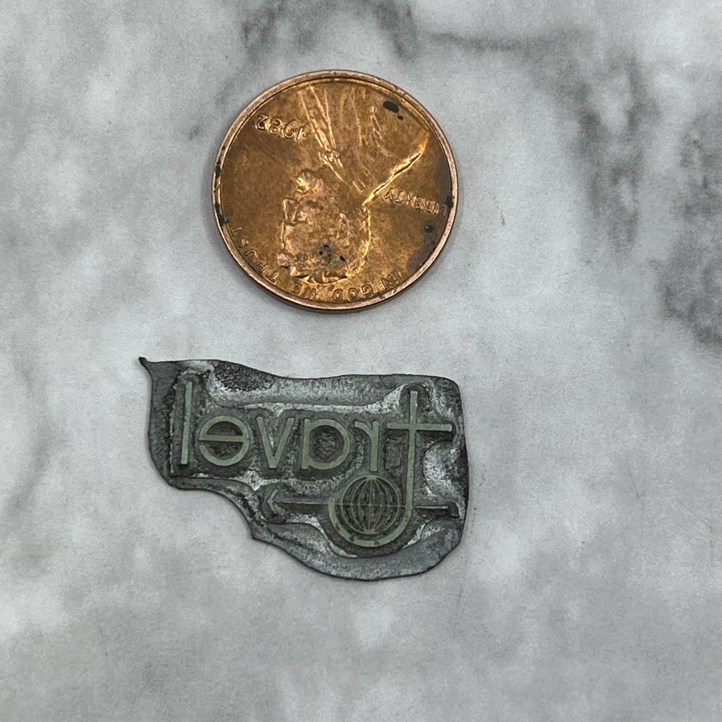 Vintage Printing Letterpress Printers Block Plate “Travel” SE824