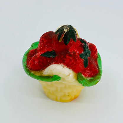 Vintage Paula’s Candles Basket Strawberries Collectible Candle Hong Kong 4” SC4