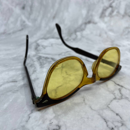 OTE TART Cat Eye Glasses Eyeglasses Frames Vintage Amber Brown 5.75” TA9