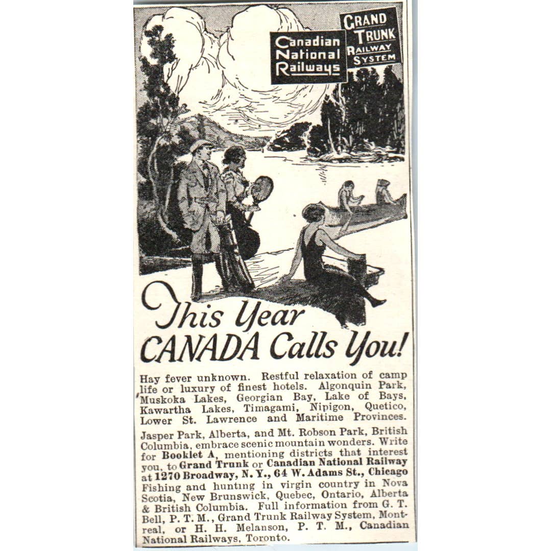 Canadian National Grand Trunk Railway System - 1921 Original Ad TJ7-S
