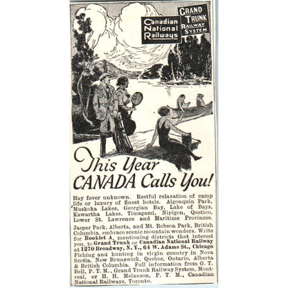 Canadian National Grand Trunk Railway System - 1921 Original Ad TJ7-S