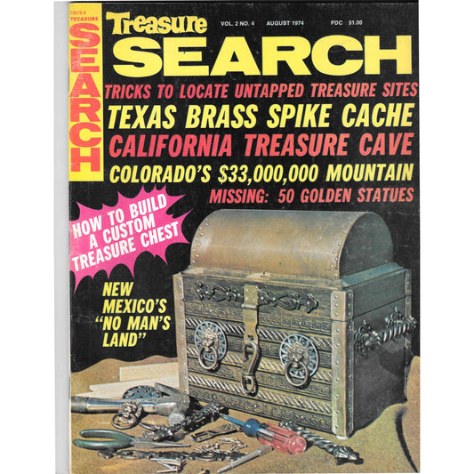 Treasure Search Magazine - Treasure Hunting Mining Metal Detecting Aug 1974 M4