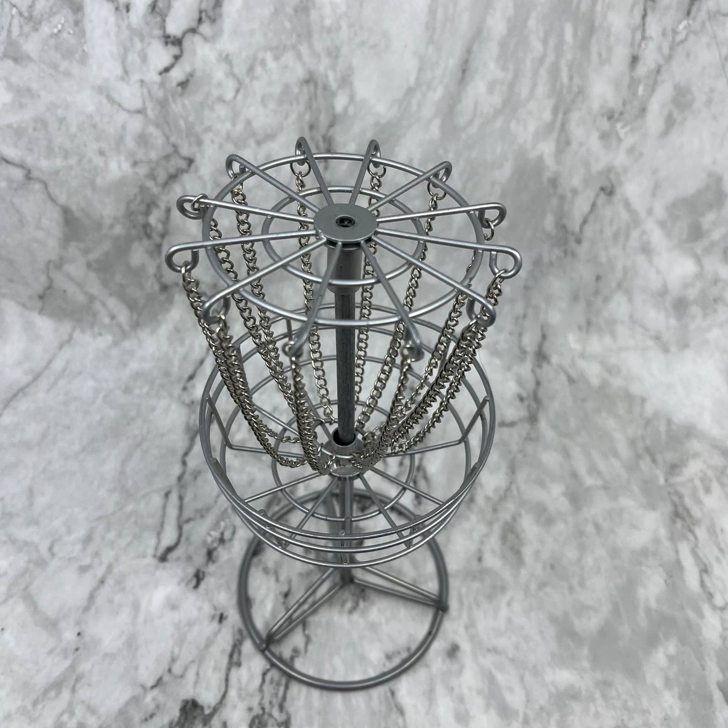 Miniature Metal Desktop Disc Golf Basket - 9 3/4" TH1