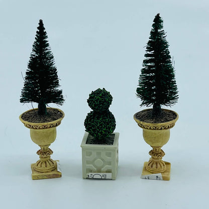 DEPT 56 Village Season’s Bay Potted Topiary Set of 3 Largest is 3” FA6