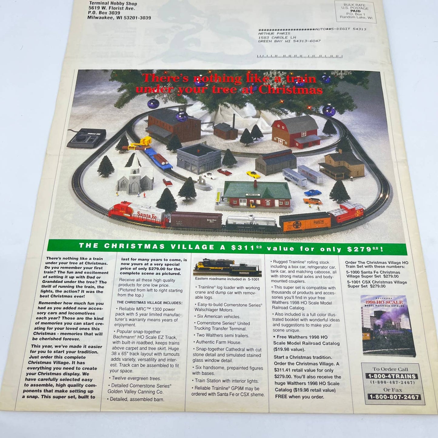 1998 Christmas Sale for Model Railroaders Catalog TC6