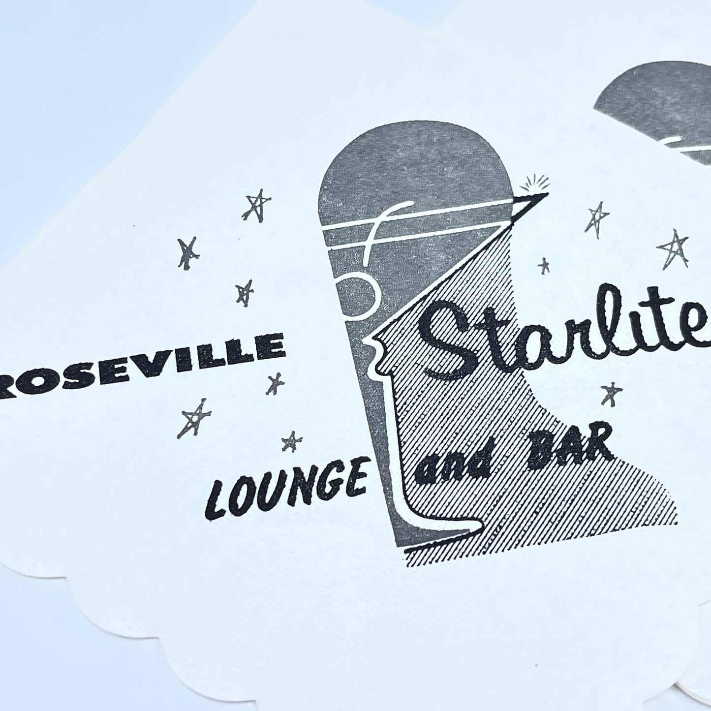1950s Set of 2 1950s Roseville Starlite Lounge and Bar MN Cocktail Napkins SE1