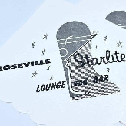 1950s Set of 2 1950s Roseville Starlite Lounge and Bar MN Cocktail Napkins SE1