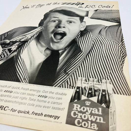 1965 Royal Crown RC Cola Soda Pop Original Print Ad 10x13.5” TA8