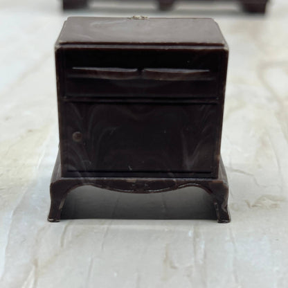 Plasco Brown Dresser Vanity Nightstand Doll House Furniture 4 Piece Lot TC5