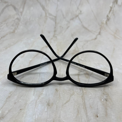 Vtg Ladies' Black Plastic Papillion Oversize Cat Eye Eyeglasses Frames TJ9G1-6