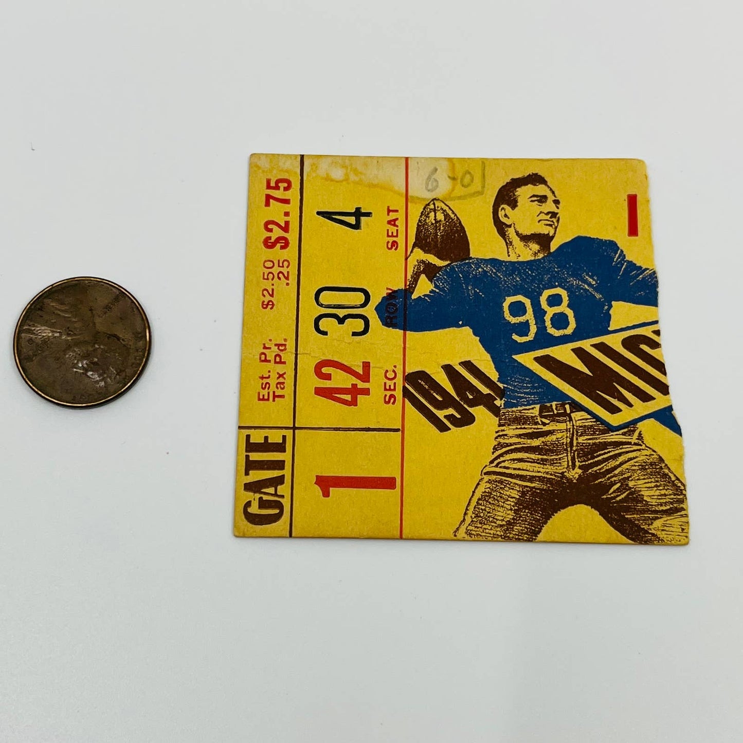 1941 Iowa vs Michigan College Football Ticket Stub AA2