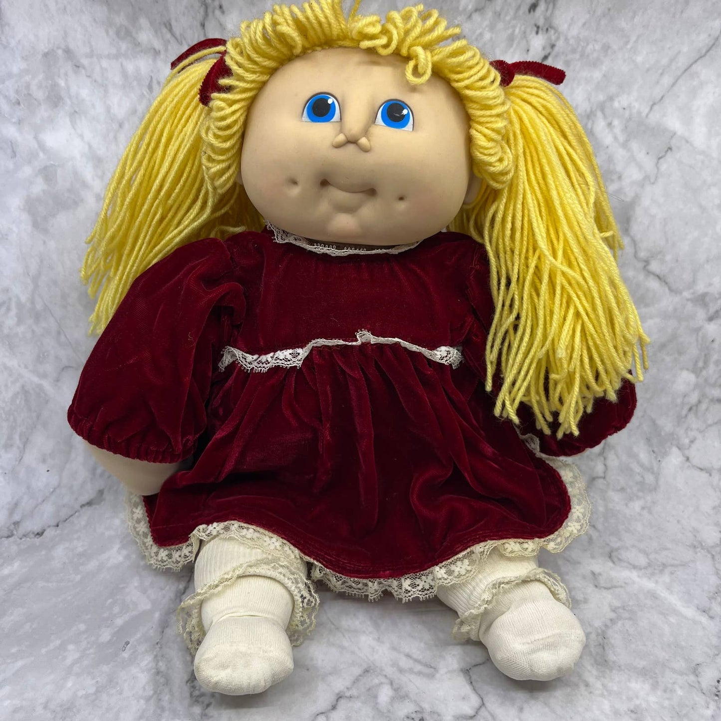1986 Cabbage Patch Kid Rare Head Mold #9 Lemon Loops Blonde Blue Eyes