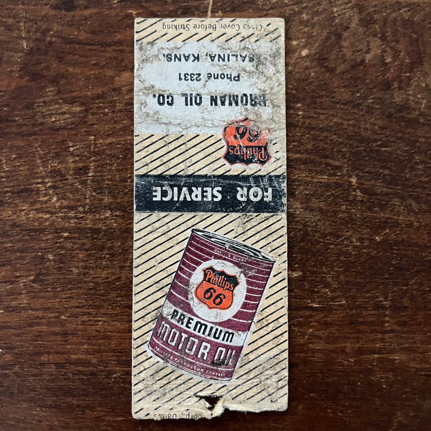 Phillips 66 Broman Oil Co Salina KS Advertising Matchbook Cover MM11-7