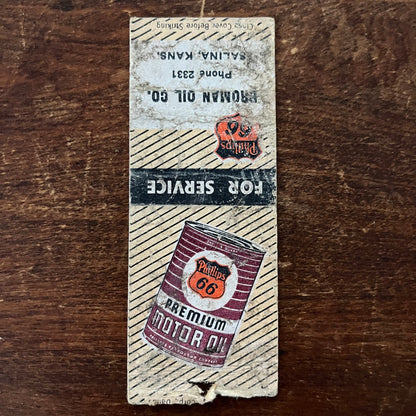 Phillips 66 Broman Oil Co Salina KS Advertising Matchbook Cover MM11-7