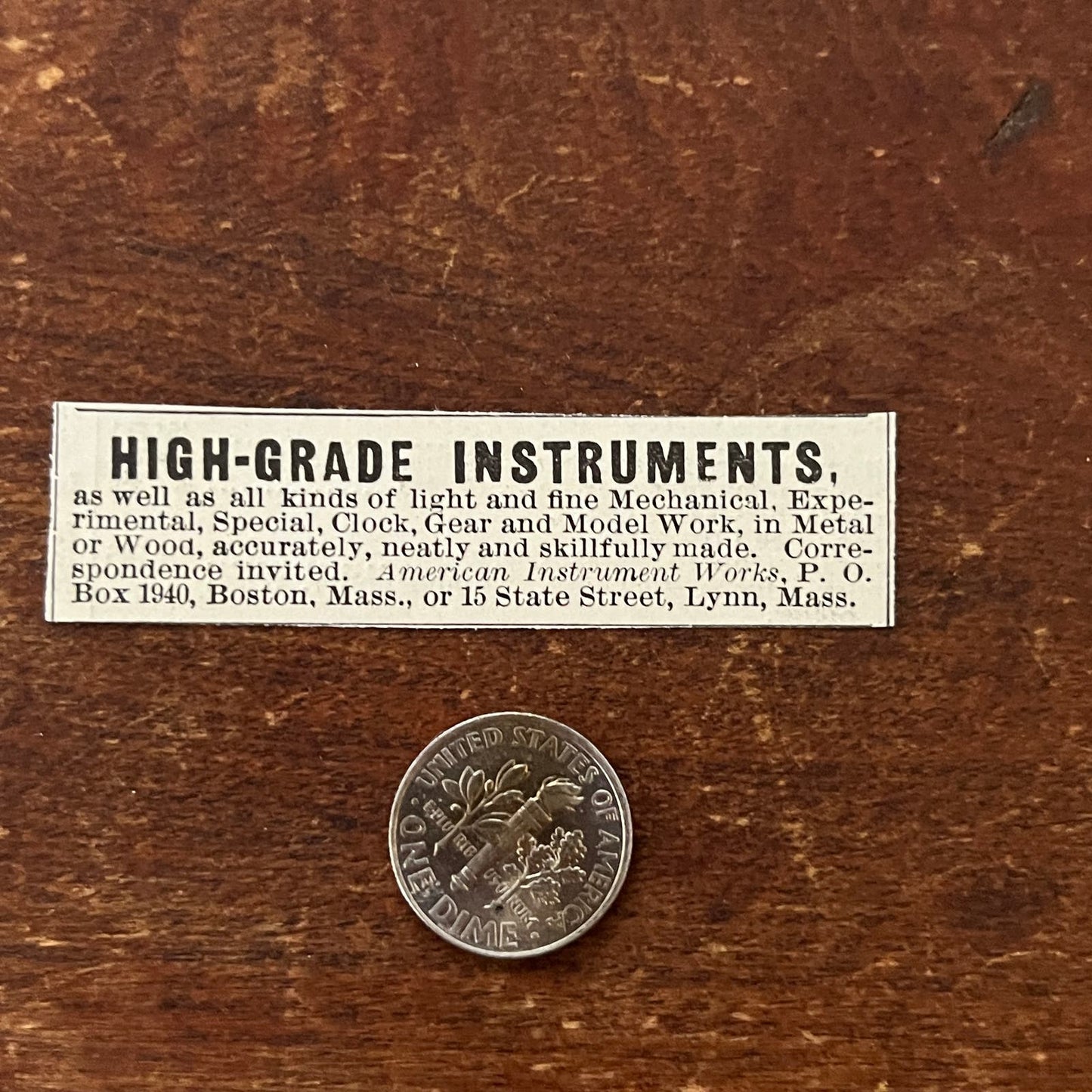 High-Grade Instruments Lynn, MA Original Advertisement AD8-P28