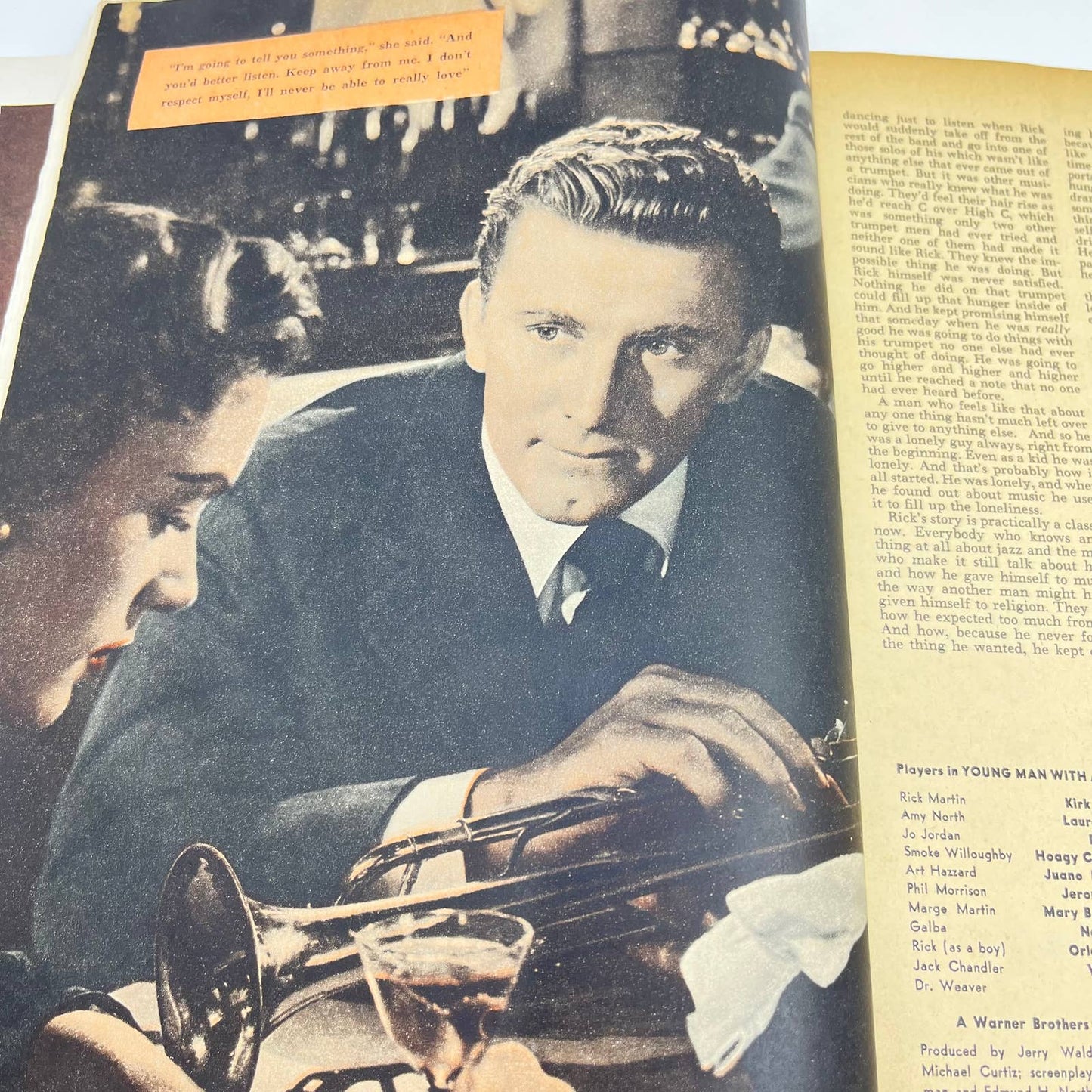 Movie Story Kirk Douglas Gregory Peck Lauren Bacall Errol Flynn March 1950 TC6