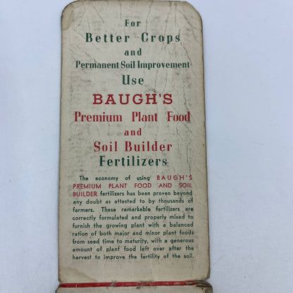 Antique BAUGH'S Plant Food and Soil Builder Fertilizers Advertising Notepad TH7