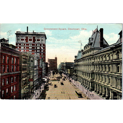 c1910 Postcard Government Square Cincinnati Ohio TD9