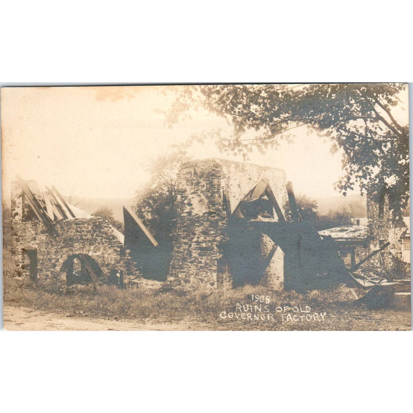 Antique Postcard RPPC Ruins of Old Woodward Governor Factory Rockford IL SE8