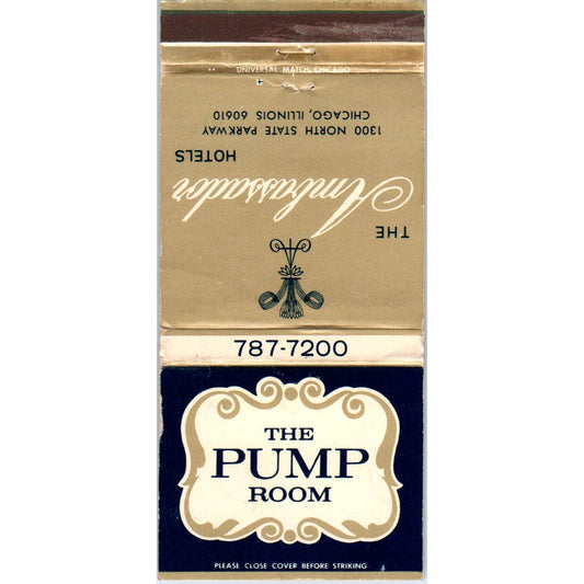 The Pump Room Ambassador Hotel Chicago Advertising Matchbook Cover SA1-M10