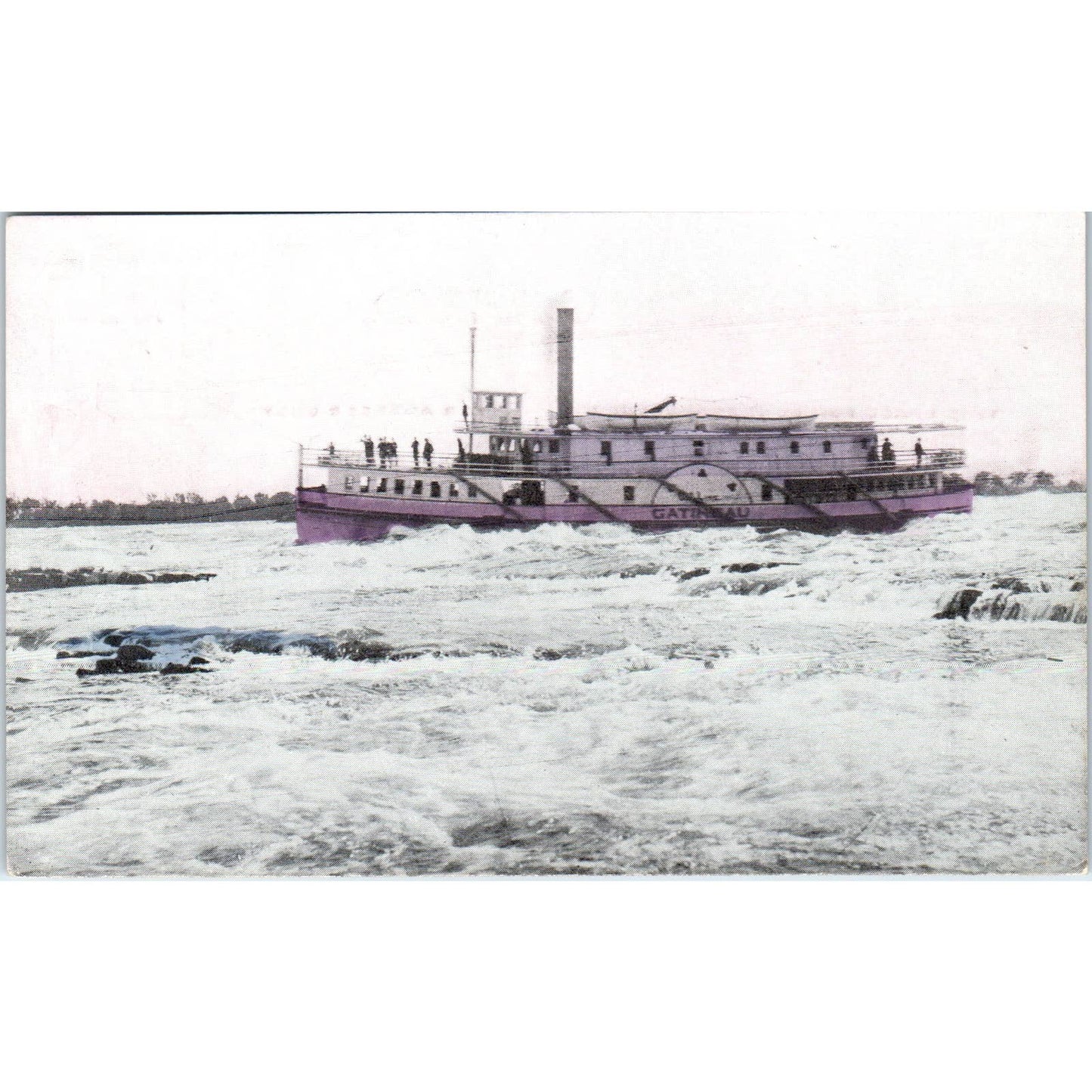Ferry Boat Lachine Rapids Montreal Canada c1910 Original Postcard TK1-27