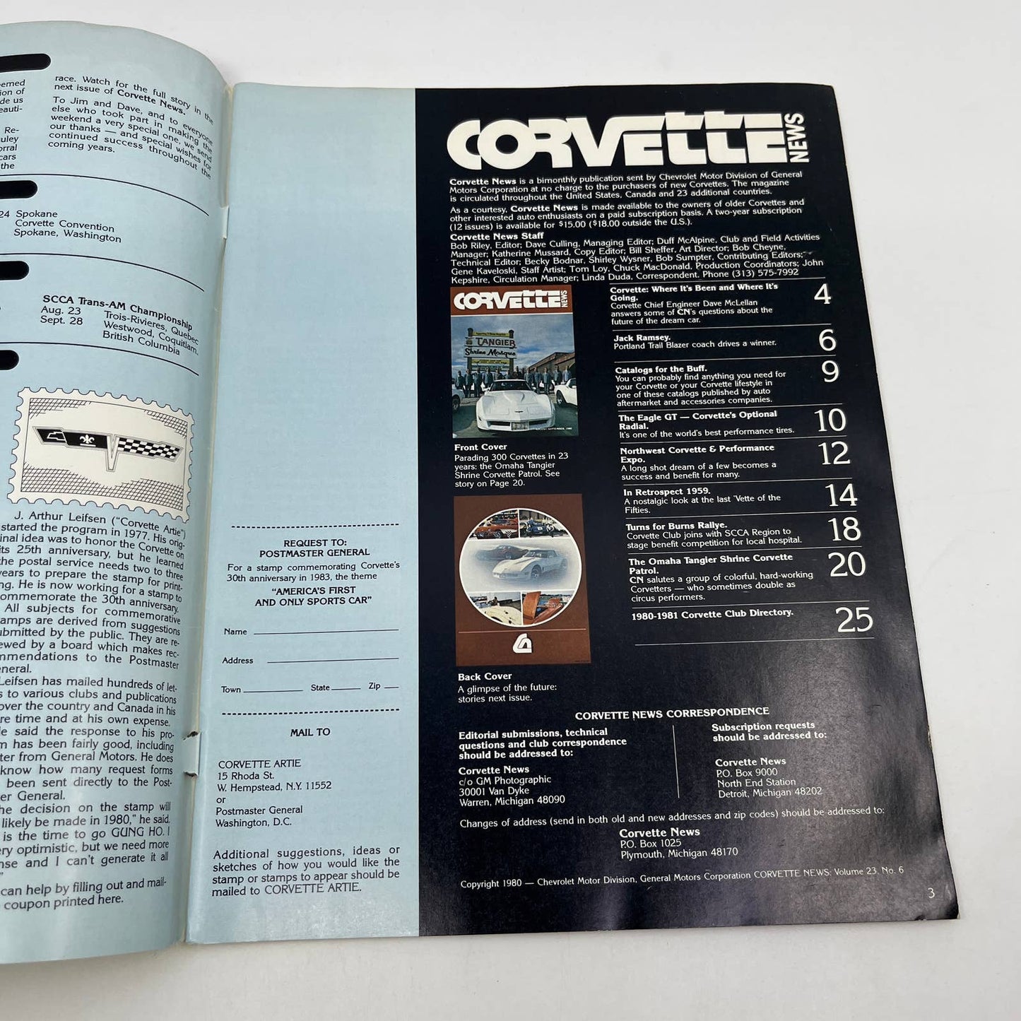 1982 Aug/Sept Corvette News Magazine Eagle GT '59 Vette Retrospective TG1