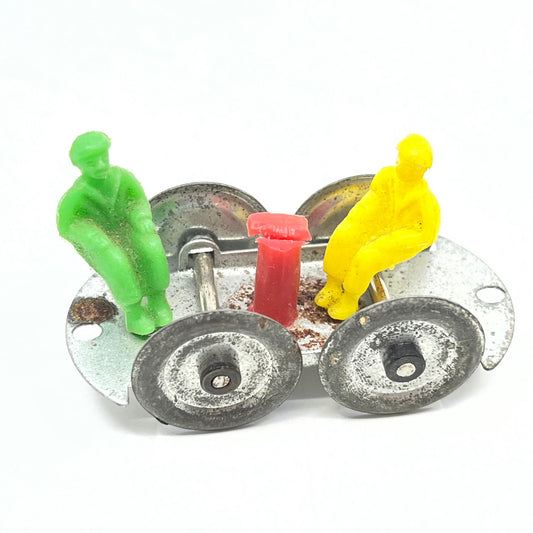 Vintage Train Pump Cart Tin Toy Celluloid Men SE9