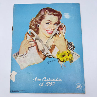 ICE CAPADES Souvenir Program WALT DISNEY CINDERELLA Joe De Mers Cover 1952 L4-3