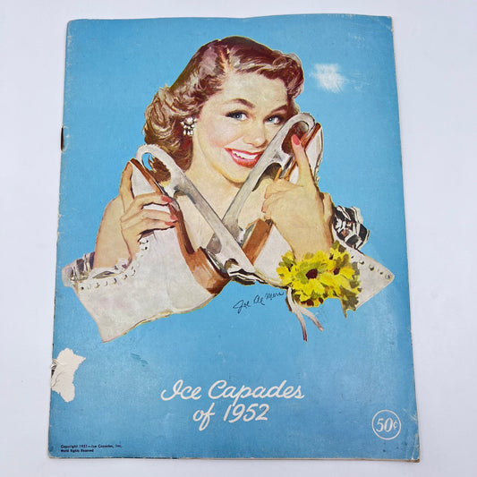 ICE CAPADES Souvenir Program WALT DISNEY CINDERELLA Joe De Mers Cover 1952 L4-3