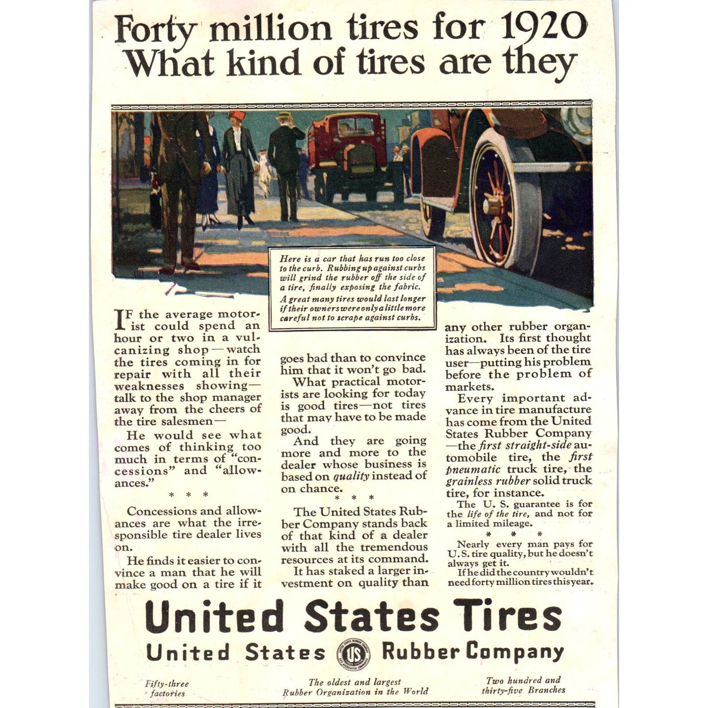 c1920 Harper's Magazine Ad - United States Tires - US Rubber Co. TD8-H1