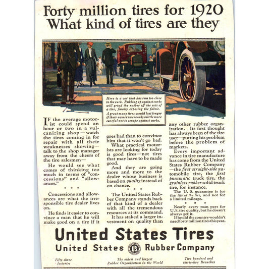 c1920 Harper's Magazine Ad - United States Tires - US Rubber Co. TD8-H1