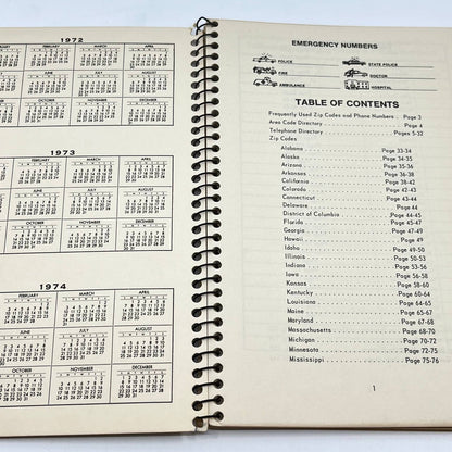 1976 US Mail Address & Zip Code Book w/ Government Report on Drug Abuse TF7